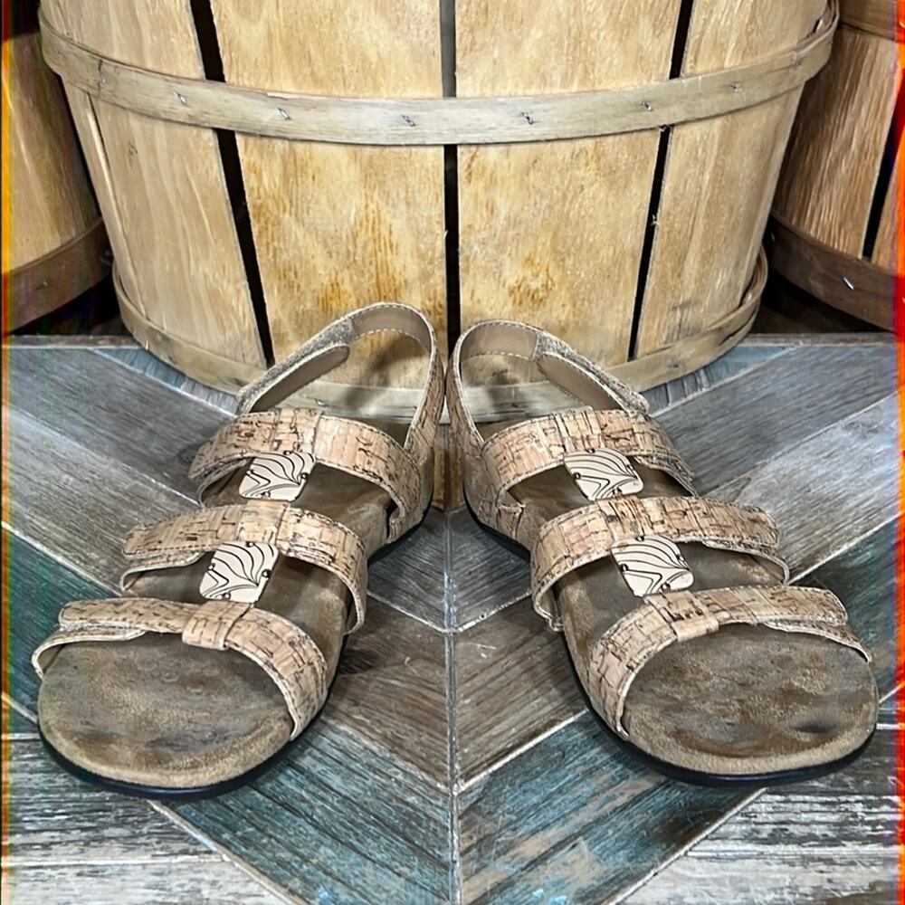 Vionic Amber Gold Cork Adjustable Strap Orthotic … - image 7